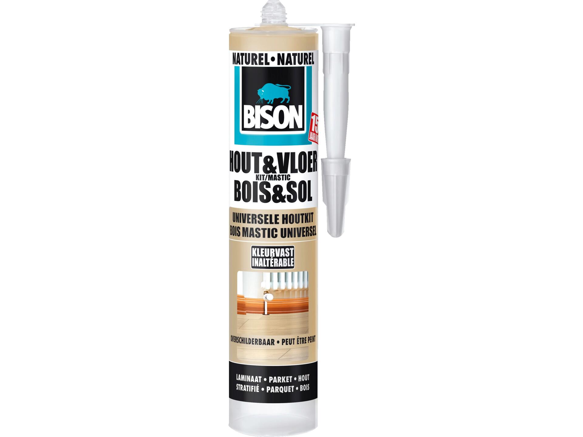 Bison mastic silicone bois & sol naturel 310ml brun