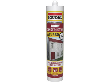 Soudal mastic silicone construction express 300ml transparent 1