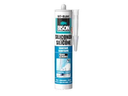 Bison mastic silicone sanitaire 300ml blanc 1