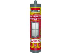Soudal mastic silicone vitres & fenêtres 300ml brun
