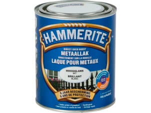 Hammerite metaallak hoogglans 0,75l wit