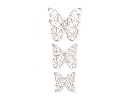 Art for the Home metal art vlinders 25x25 cm, 30x30 cm en 40x40 cm roségoud 1