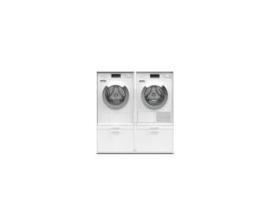 Washcab meuble de rangement pour lave-linge et sèche-linge bas 133x67,5x142 cm Duosetlow 1 blanc