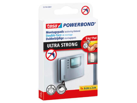 Tesa montagepads 60x20 mm 9 stuks