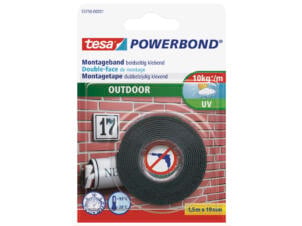 Tesa montagetape 1,5m x 19mm grijs
