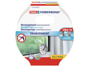 Tesa montagetape 5m x 19mm transparant