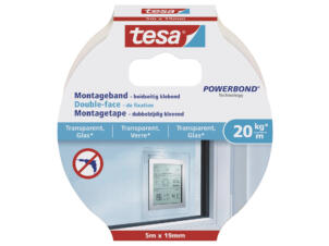 Tesa montagetape tegels & metaal 5m x 19mm wit
