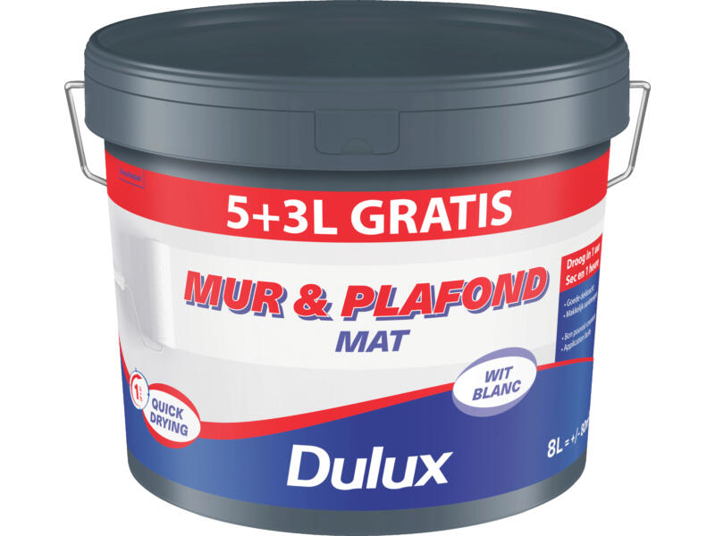 Dulux Dulux muur&plafond mat wit 5+3l