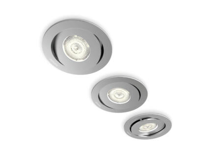 Philips myLiving Asterope spot LED encastrable 4,5W dimmable aluminium 3 pièces 1