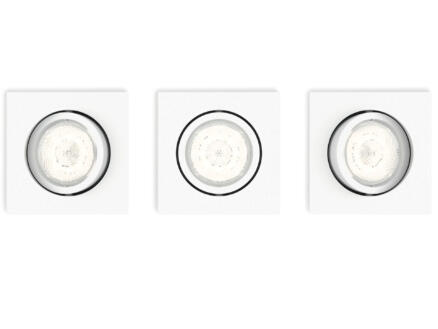 Philips myLiving Casement spot LED encastrable carré 4,5W dimmable blanc 3 pièces 1