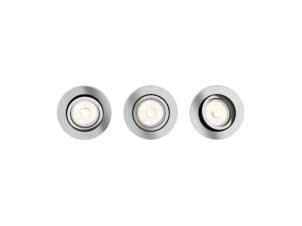 Philips myLiving Donegal spot encastrable rond GU10 max. 5,5W chrome 3 pièces