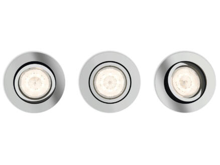 Philips myLiving Shellbark spot LED encastrable 4,5W dimmable chrome 3 pièces 1