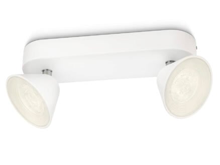 Philips myLiving Tweed barre de spots LED 2x3W dimmable blanc 1