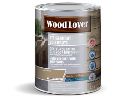 Wood Lover olie steigerhout 2,5l taupe wash 1