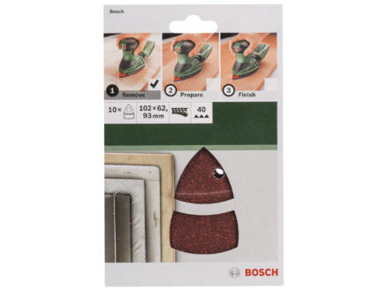Bosch papier abrasif G40 102x93 mm 10 pièces