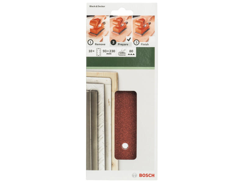 Bosch papier abrasif G80 230x93 mm 10 pièces
