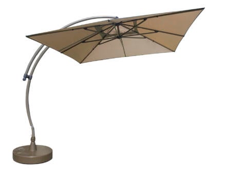 Easysun parasol déporté 3,2m olefin taupe + pied 1