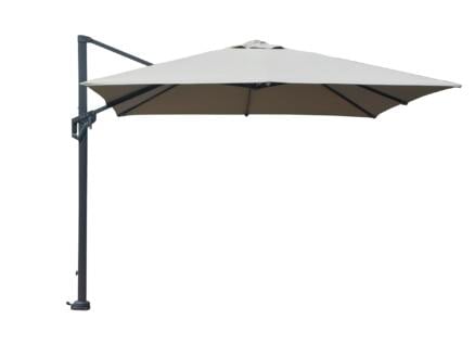 Garden Plus parasol déporté de luxe 3x3 m avec manivelle sable 1