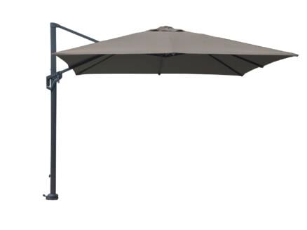 Garden Plus parasol déporté de luxe 3x3 m avec manivelle taupe 1