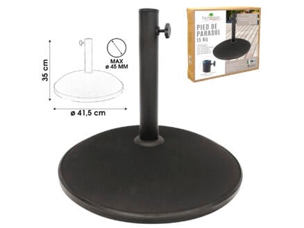 parasolvoet 15kg cement zwart 1