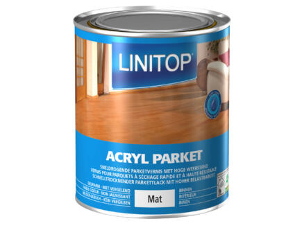 Linitop parketvernis acryl mat 0,75l kleurloos 1