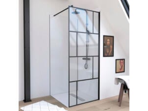 Aurlane paroi de douche bricks 80x195 cm noir