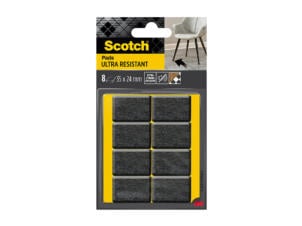 3M patin feutre adhésif 35x24 mm gris/blanc 8 pièces