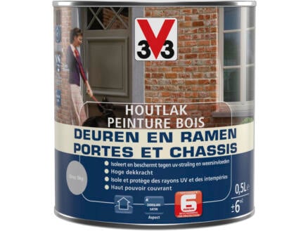 V33 peinture bois portes & châssis satin 0,5l grey sky 1