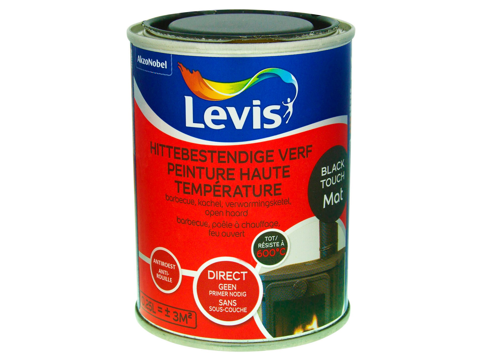 Levis peinture haute température mat 0,25l black touch