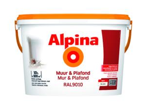 Alpina peinture mur et plafond mat 10l RAL 9010 blanc cassé
