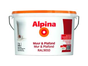 Alpina peinture mur et plafond mat 5l RAL 9010 blanc cassé