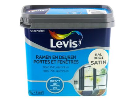 Levis peinture portes & fenêtres satin 0,75l blanc crème 1