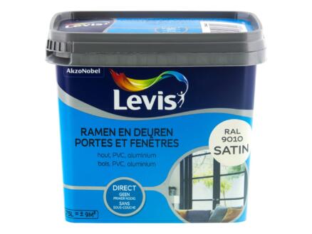 Levis peinture portes & fenêtres satin 0,75l blanc pur 1