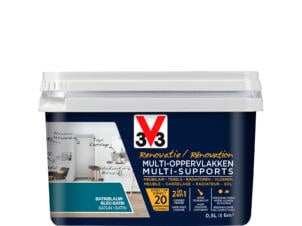 V33 peinture rénovation multi-support satin 0,5l bleu batik