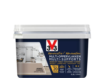 V33 peinture rénovation multi-support satin 0,5l chanvre 1