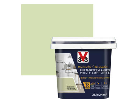 V33 peinture rénovation multi-support satin 2l vert mousse
