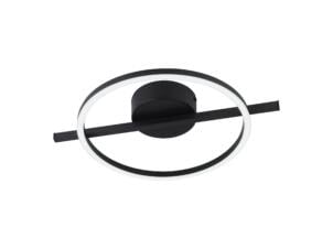Eglo plafonnier LED Amandolo dia 30cm noir + télécommande