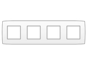Niko plaque de recouvrement quadruple horizontal Original white