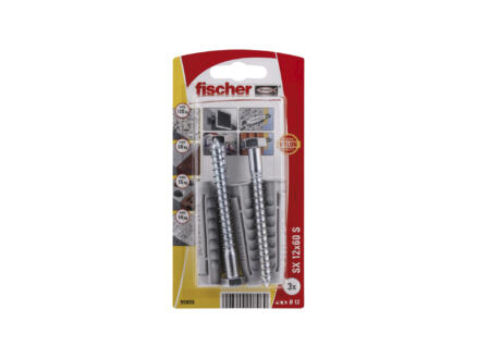 Fischer plug 12mm met vijs SX12SK 3 stuks 1