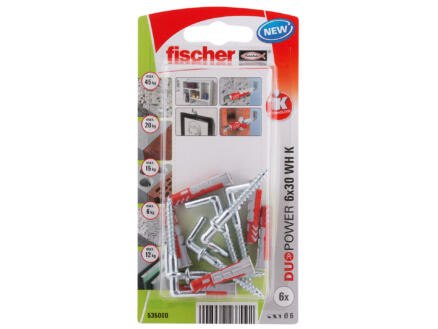 Fischer plug met schroef met winkelhaak 6x30 mm 6 stuks 1