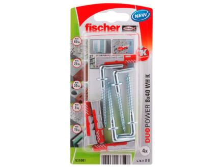 Fischer plug met schroef met winkelhaak 8x40 mm 4 stuks 1