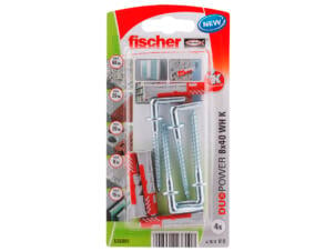 Fischer plug met schroef met winkelhaak 8x40 mm 4 stuks
