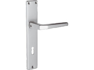 Linea Bertomani poignée de porte avec plaque 72mm aluminium argent