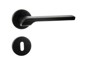 Linea Bertomani poignée de porte avec rosace aluminium noir mat