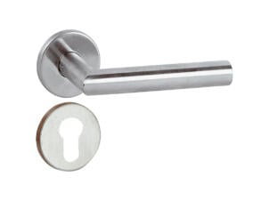 Linea Bertomani poignée de porte avec rosace cylindre 19mm inox