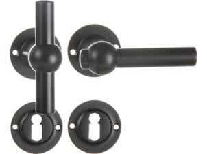 Linea Bertomani poignée de porte verticale avec rosace noir