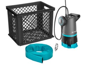 Gardena pompe vide-cave eau chargée + accessoires 2000l