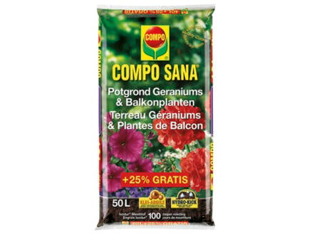 Compo potgrond voor geraniums en balkonplanten 40l +25% 1