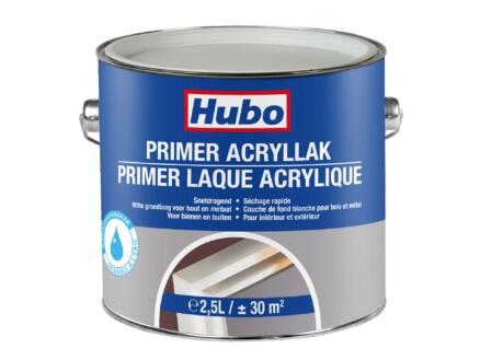 Hubo primer acryl voor binnen en buiten 2,5l wit