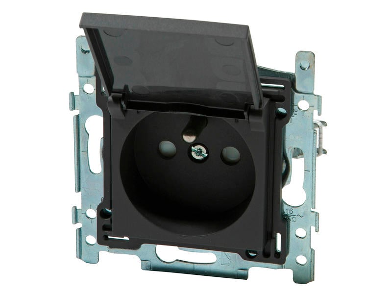 Niko Prise Avec Broche De Terre 28 5mm Avec Plaque Intense Anthracite niko-prise-avec-broche-de-terre-28-5mm-avec-plaque-intense-anthracite